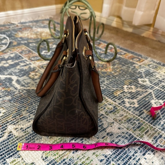 Calvin Klein Dark Brown Monogram Satchel - Picture 4 of 7